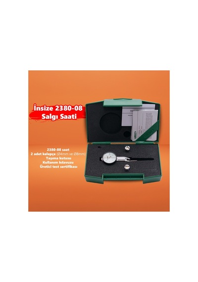 Insize 2380-08 Salgı Saati 0,01mm / 0-0,8mm