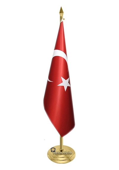 Pirinç Makam Bayrak Direği Sivri Alemli