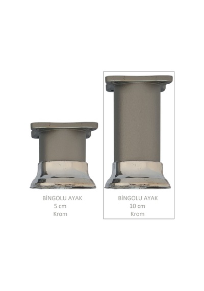 Bingolu Ayak, Plastik, 10 Cm Vidalar Dahil, Krom Krom