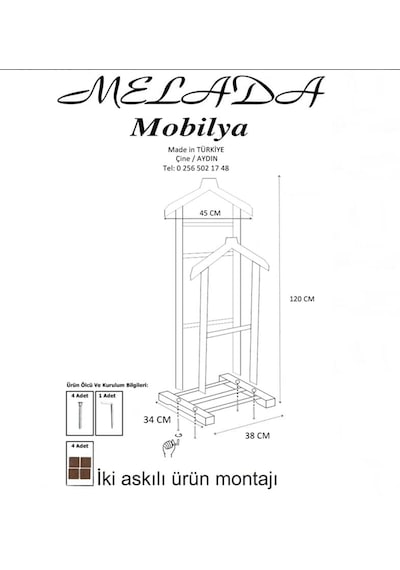 Reyo Home Gürgen 145 Cm Çift Tepeli Dilsiz Uşak Ham Cilalı - Mld0cthcd145