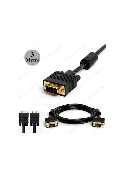 Premium Vga Monitör Kablosu Lcd Monitör-Projeksiyon-3 Metre