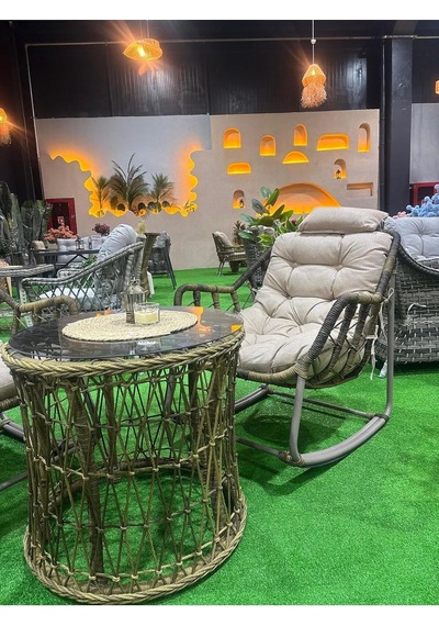 Rattan Lucas Bistro Sallanır Çay Seti, Kahverengi, Bahçe Balkon Mobilyası Rattan Lucas Bistro Sallanır Çay Seti, Kahverengi, Bahçe Balkon Mobilyası