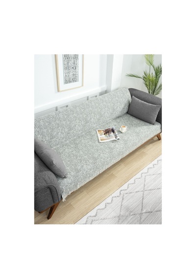 Çok Amaçlı Pamuklu Örtü- Kanepe-koltuk Şalı-koltuk Örtüsü 170x220-1084 Açik Gri