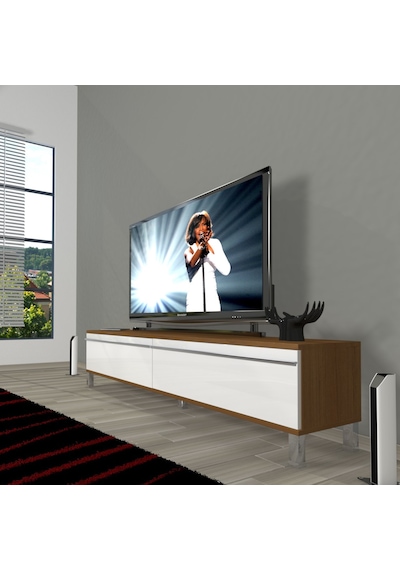 Decoraktiv Eko 140t Mdf Krom Ayaklı Tv Ünitesi Tv Sehpası - Ceviz - Beyaz Ceviz - Beyaz Decoraktiv Eko 140t Mdf Krom Ayaklı Tv Ünitesi Tv Sehpası - Ceviz - Beyaz Ceviz - Beyaz