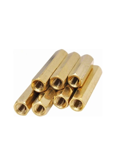 Koodmax-M3 X 4Mm Pirinç Aralayıcı Distans - Dişi - Dişi M3*4+5Mm