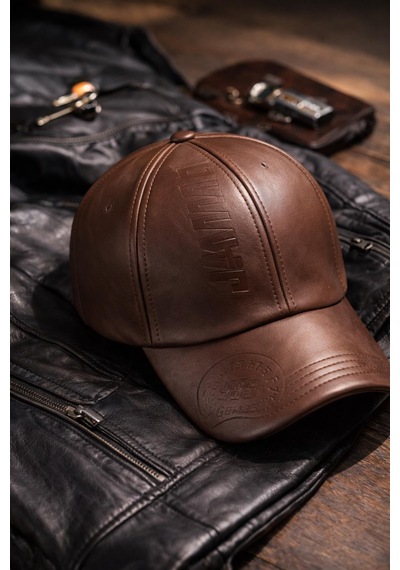 Valkyrie Erkek Açık Kahverengi Deri Şapka Kavisli Siperlikli Ayarlanabilir Spor Günlük Baseball Cap Kahve
