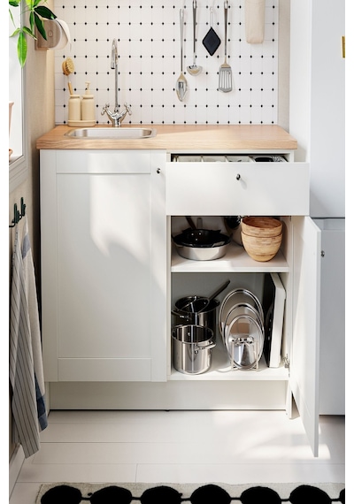 Ikea Beyaz Modern Mutfak Dolabı 120 Cm Dekoratif Beyaz