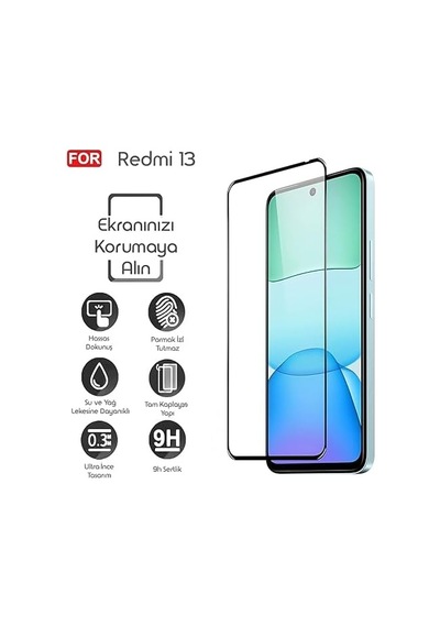 Redmi 13 İçin Ekran Koruyucu 9h Sertlikte Anti-static Temperli Cam Görüntü Kalitesini Ve Dokunmatiği Etkilemeyen Çizilme Ve Darbelere Karşı Ekranı Kaplayan Premium Redmi 13 Cam Koruması