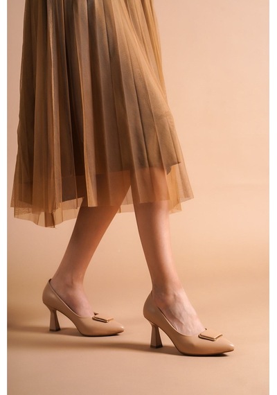 Munora Butik Toka Detaylı Nude Stiletto Nude Nude