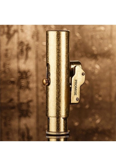 Promise Vintage Çakmak Benzinli Muhtar Çakmağı Sarı Bronz