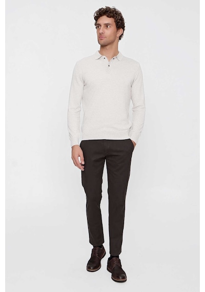 Morven Basic Dinamik Fit Rahat Kesim Polo Yaka Triko Kazak 99kc017001653 Bej