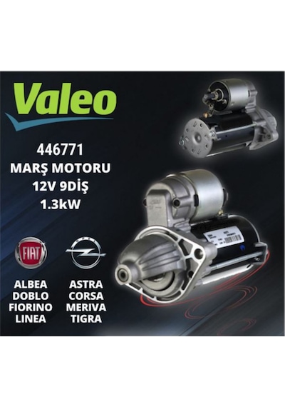 Valeo - 12v 9 Diş Fiat Linea 1.3 Mjt Marş Dinamosu