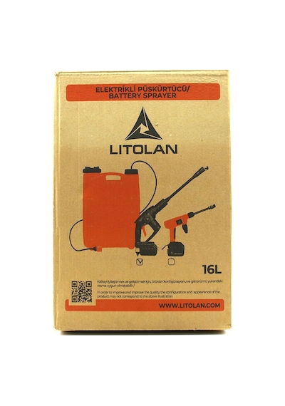 Lıtolan Ewasher Elektirikli Oto Ve Araç Yıkama Tabancası Ve İlaç Pompası Püskürtücü 4.8v 16lt