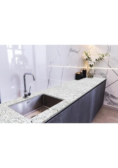 Üstü Kaplama Folyosu Mutfak Tezgahı Kaplama Granit Taş 70 Cm X 5 Metre Çok Renkli