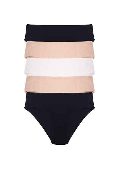Nicoletta Kadın Külot Yüksek Bel Bikini 5 Li Paket Pamuklu Mıxcolor
