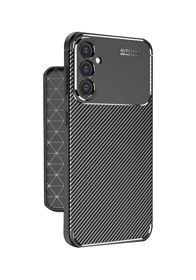 Samsung Galaxy A37 5g Uyumlu Kılıf Karbon Tasarım Kamera Korumalı Silikon Telefon Kılıfı Kapak Siyah