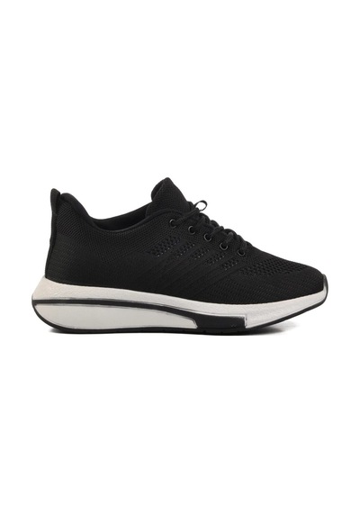 Siyah Beyaz Triko Bağcıklı Unisex Spor Ayakkabı Çok Renkli