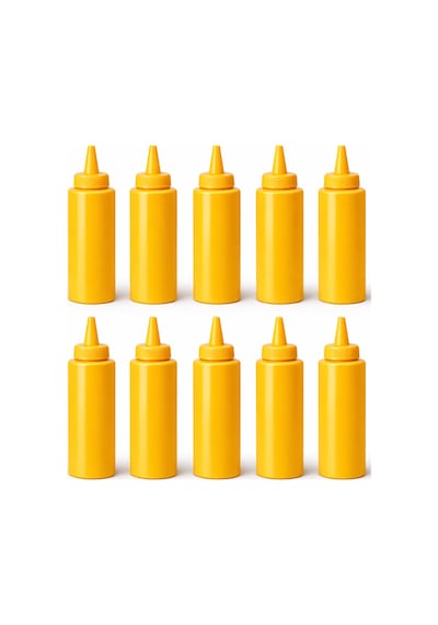 Sosluk Sıkma Şişesi 10 Adet 500 Ml Bpa Free Hardal Sos Şişesi Endüstriyel Kullanım Sarı