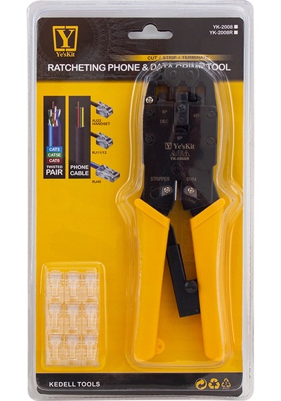 Ayt Powermaster Yk-2008r Rj11-rj12-rj22-rj45 Ethernet Sıkma Pensesi Telefon İnternet Jack Soket Takma Sıkma Pense