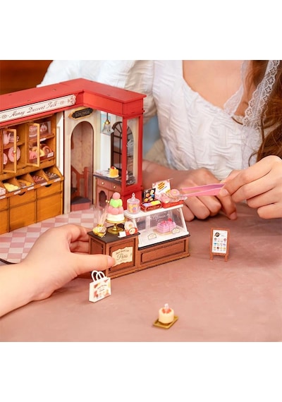 Rolife Dg168 Tatlı Dükkanı Honey Dessert Talk Dıy Minyatür Maket Model Seti Mini Dollhouse 3d Model Kit Detaylı Dekoratif Hobi Seti 3d Puzzle Tiny House