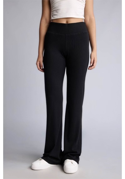 Defacto Flare Fit Ribana Siyah Kadın Pantolon E0628ax/bk81