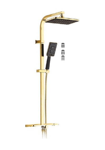 Penta Duş Sistemi Kare Boru Gold 8867 Altın