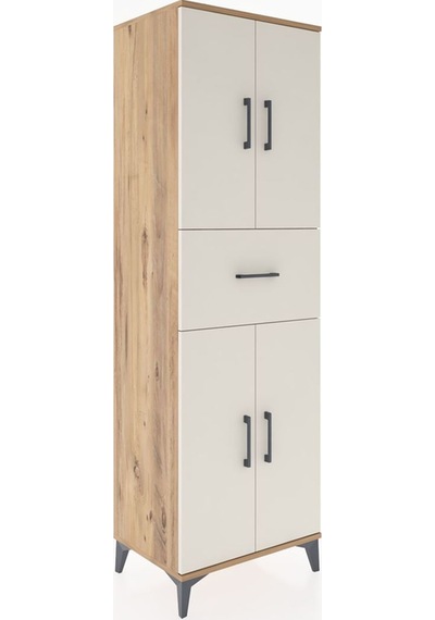 Hyperion Dolap 3 Raflı Tek Çekmeceli 4 Kapaklı 60x44x195 Çam-aytaşı Atlas Çam