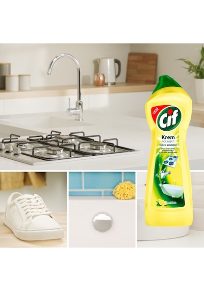 Cif Krem Yüzey Temizleyici Limon Kokulu 4 x 750 ML