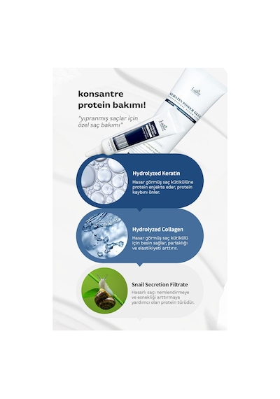 Lador Yoğunlaştırılmış Keratin İçeren Onarıcı Saç Kremi LADOR Keratin Power Glue 15g