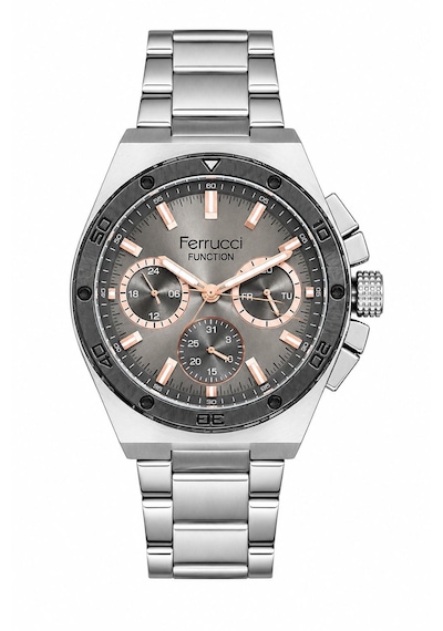 Ferrucci Fc71048 Gümüş Renk Spor Model Full Fonksiyonlu Yeni Sezon Çelik Erkek Kol Saati