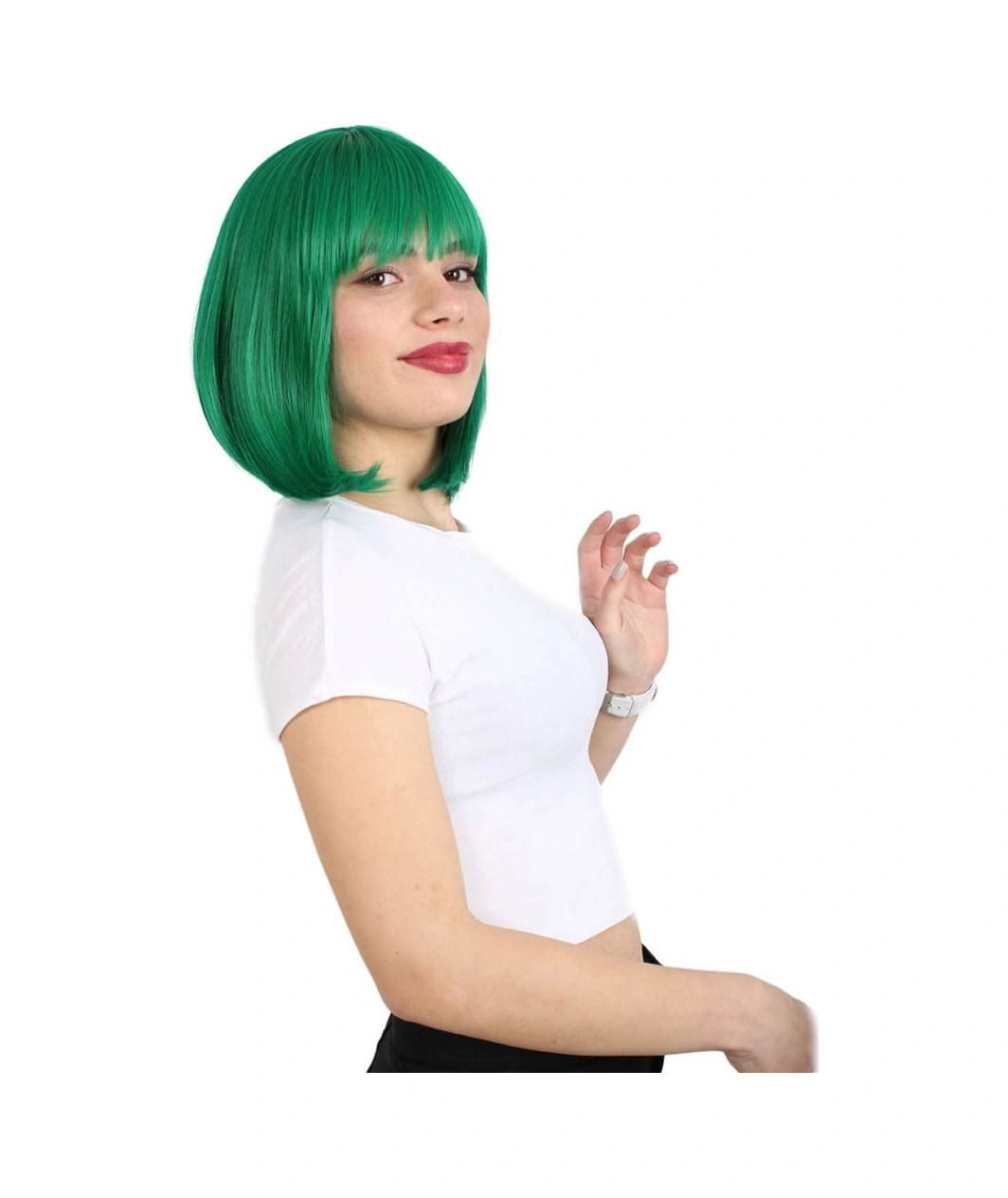 Küt Kahküllü Fiber Sen Peruk / Koyu Yeşil - Mydr-713792 Renkli