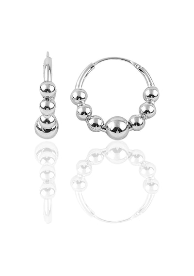 Gümüş Rodyumlu 17 Mm Top Top Halka Küpe