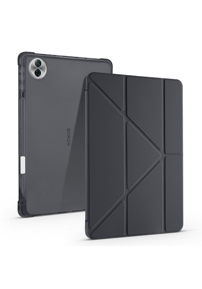Honor Pad 10 12.1 Kılıf Tri Folding Kalem Bölmeli Katlanabilir Standlı Pu Deri Yumuşak Kapak Kapaklı Kılıf