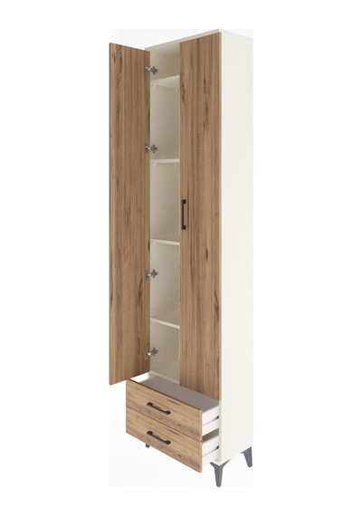 Arges Dolap 5 Raflı 2 Çekmeceli 2 Kapaklı 60x30x243 Aytaşı-çam Aytaşı