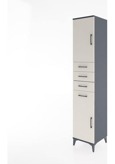 Hyperion Dolap 3 Raflı 4 Çekmeceli 2 Kapaklı 44x44x221 Antras... Antrasit