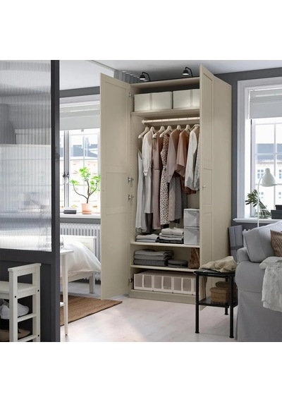 Ikea Gri Modern Kapaklı Gardırop 100x60x236 Cm