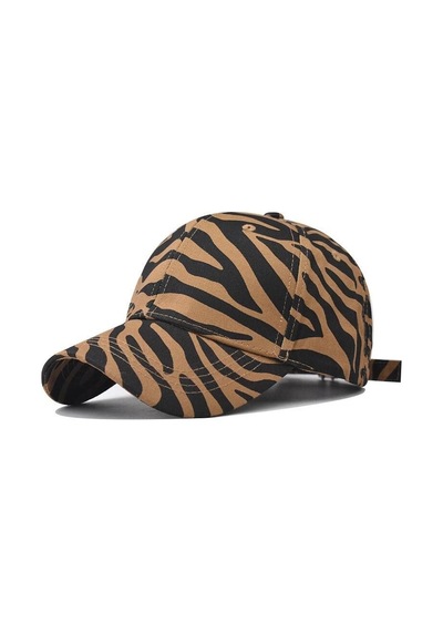 Valkyrie Kahverengi Zebra Desenli Kadın Şapka Ayarlanabilir Baseball Cap Pamuk Günlük Spor Şapka