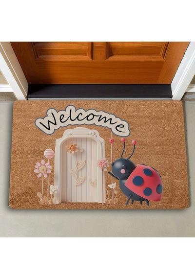 Valerine Life Şans Kapında Uğur Böceği Welcome Kapı Önü Paspası 45x70cm