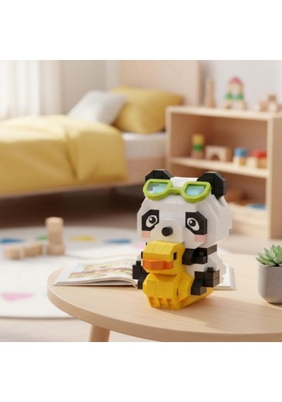 Mey İthalat Lz-8634 Ördekli Panda 190 Parça Block Oyuncak-mini Poşet