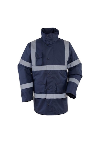 Reflektörlü 300d Oxford İçi Kapitoneli Parka Mont Lacivert Sarı
