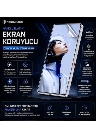 Redmagıc 11 Pro Plus Uyumlu Gaming Telefon Nano Jelatin Yüksek Dokunmatik Hassasiyet