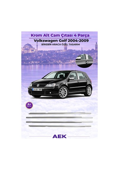 Volkswagen Golf 5 2004-2009 Araca Özel Krom Cam Çıtası A+