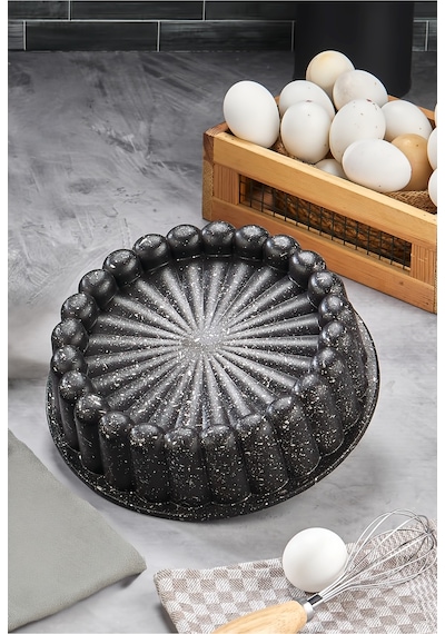 Polochef Döküm Granit 3'lü Kek Kalıbı Siyah