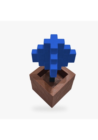Piksel Alyum Biblo - 3d Baskı, Minecraft Esintili Mavi