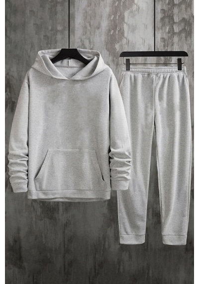 Uyguntarz Unisex Positivity Baskılı Eşofman Takımı Gri