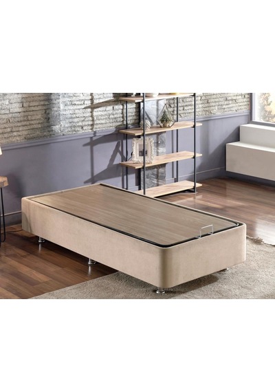 Nironyatak Niron Polo Baza Ve Başlık Seti - 90X190 Cm Tek Kişilik Sütlü Kahv