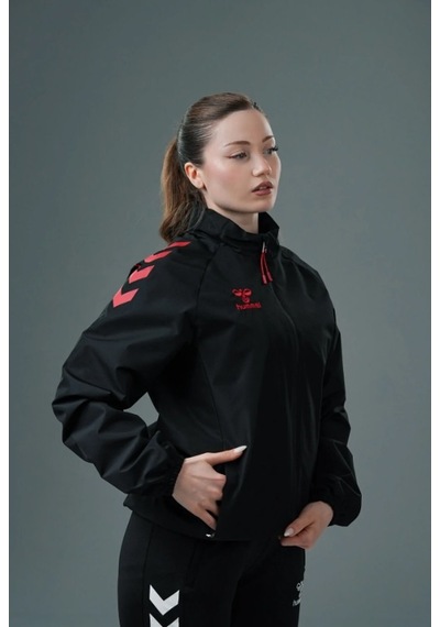 Hummel Line Yağmurluk Siyah - Kırmızı
