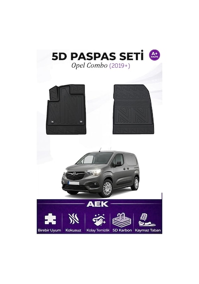 Opel Combo 2019+ Panelvan Araca Özel Havuzlu "karbon" Paspas Takı