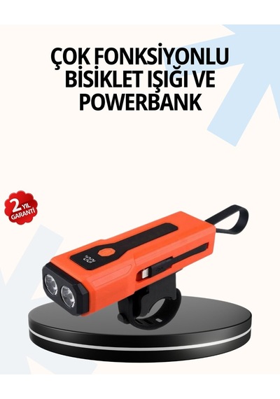 Northcity 600 Lümen Powerbank Özellikli Bisiklet Işığı Dijital Göstergeli Led