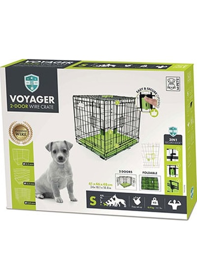 M-pets Voyager 2 Kapılı Köpek Kafesi Small Yeşil 61x46x48 Cm 244-52029.01